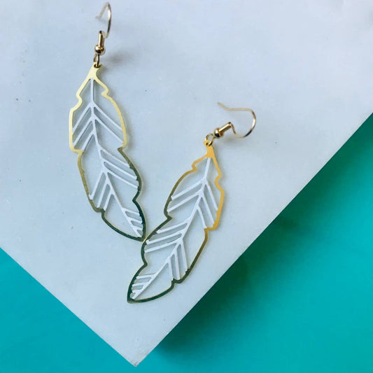 Dove Bird Feather Earrings