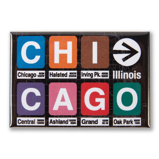 Chicago El Station Signs Magnet