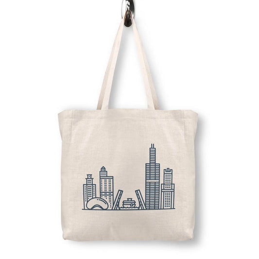 Chicago Illinois Skyline Market Tote Bag
