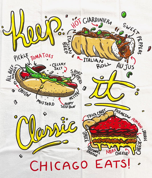 Classic Chicago Eats Tea Towel