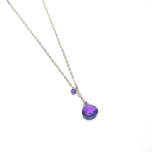 Amethyst Double Hoop Necklace