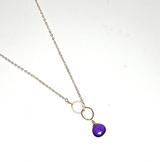 Amethyst Double Hoop Necklace