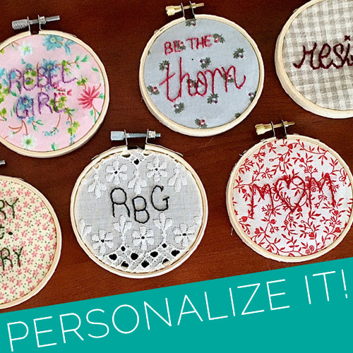 Personalized Hand-Embroidered Message Hoop - Small