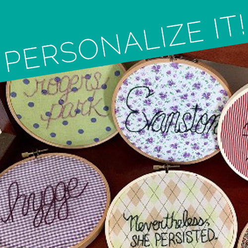 Personalized Hand-Embroidered Message Hoop - Large
