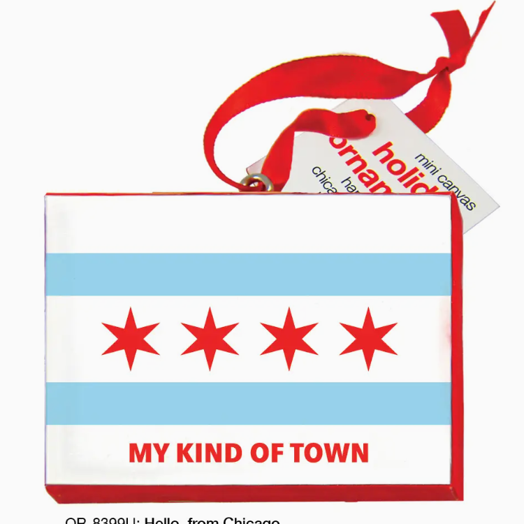 Chicago Flag Canvas Ornament