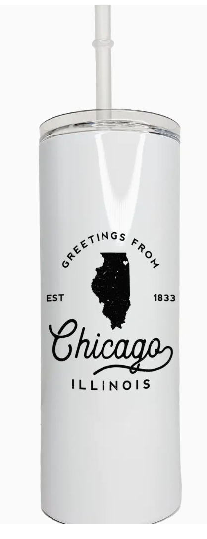 20 oz. TRAVEL Mug "Greetings From Chicago"