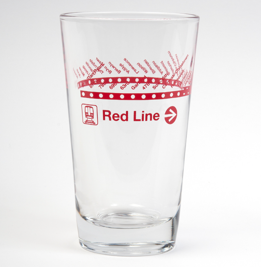 Red Line Pint Glass