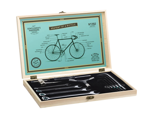 Bicycle Tool Kit with Wooden Box