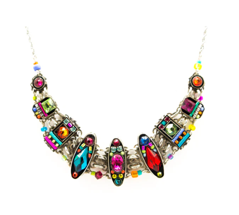 Mosaic Multi-Color Statement Necklace