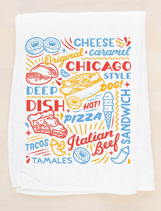 The Chicago Food Favorites Tea Towel