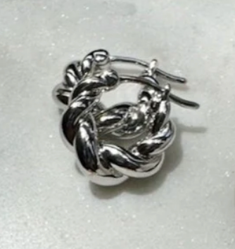 Puffy Twist Huggies Hoop Earrings