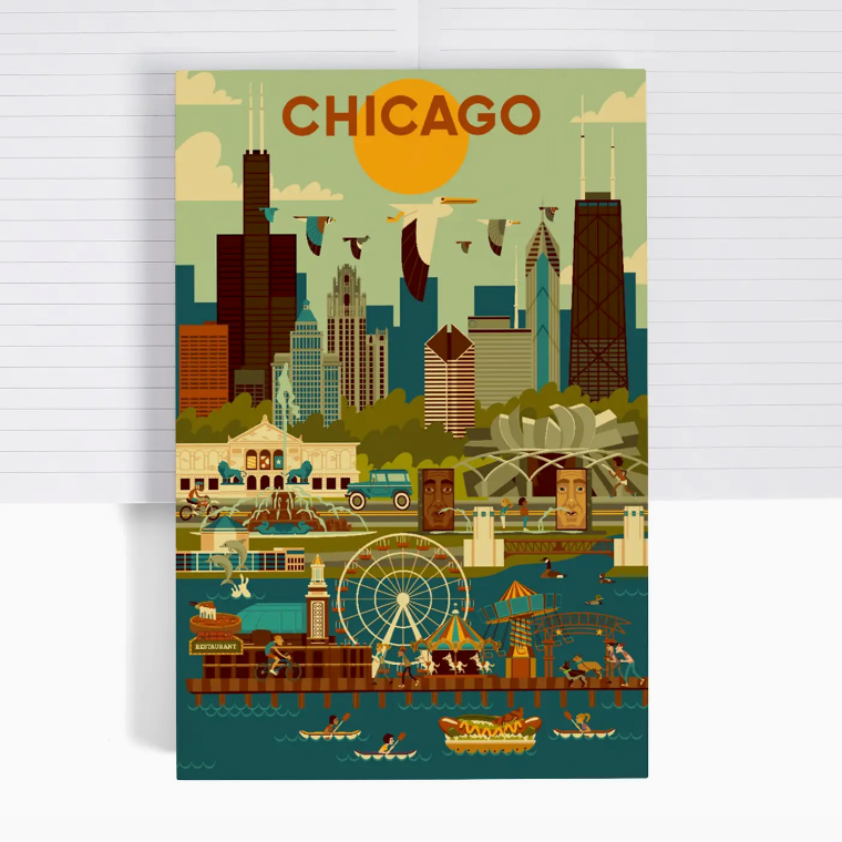 Geometric Chicago Lined Journal