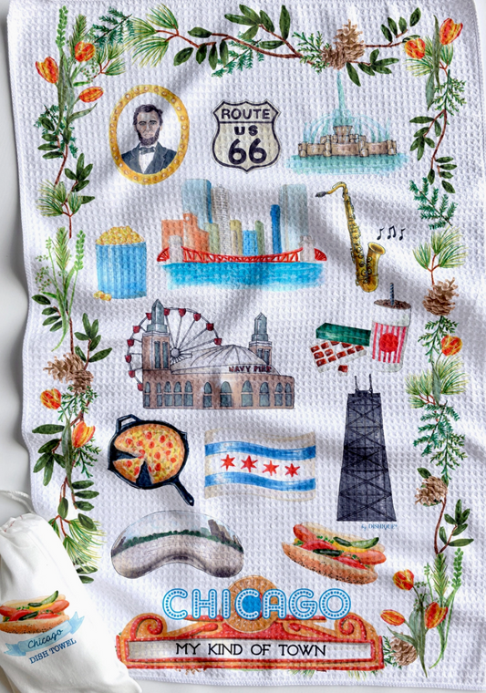 Chicago Icons Waffle Dish Towel