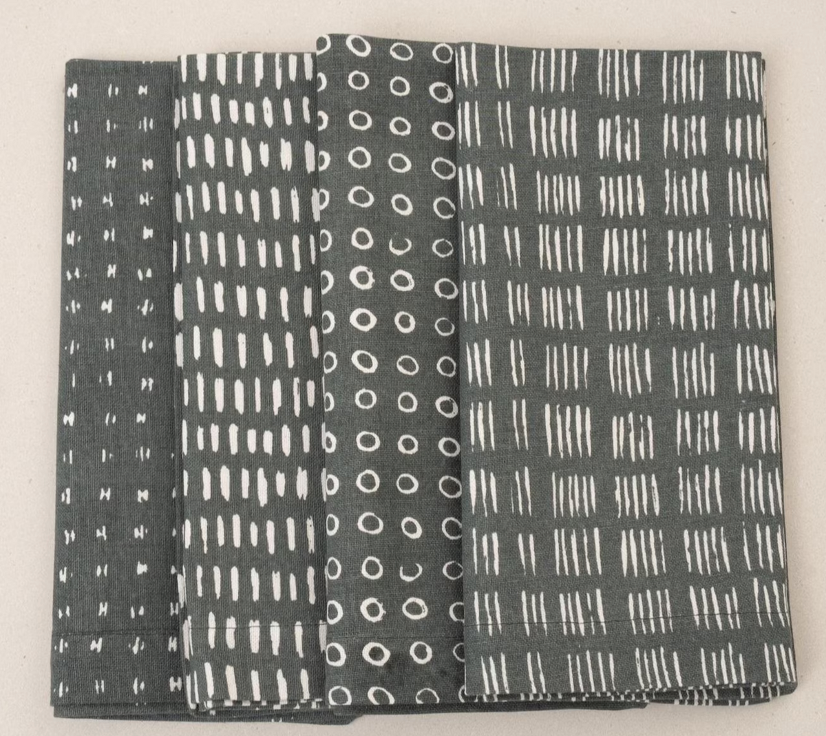 Set/4 Cotton Napkins: Slate Gray