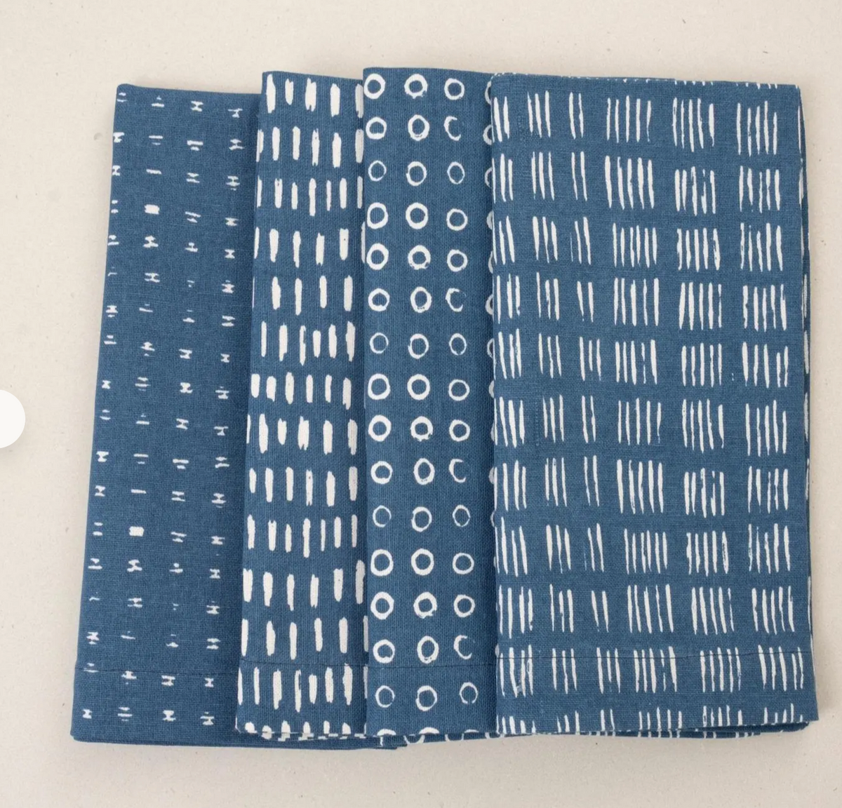 Set/4 Cotton Napkins: Blue
