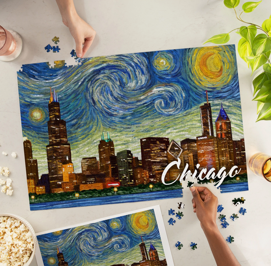 Chicago Starry Night 1,000 Piece Puzzle