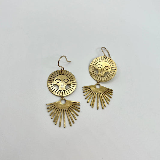 Gold Helios Earrings