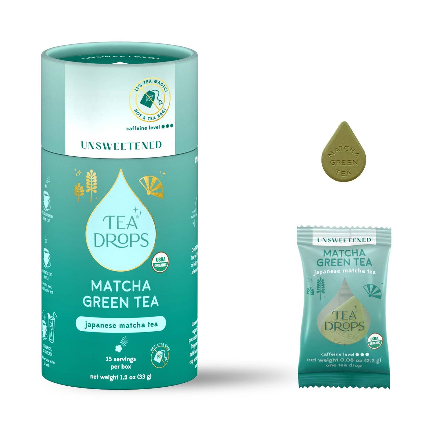 Matcha Green Unsweetened Tea Drops