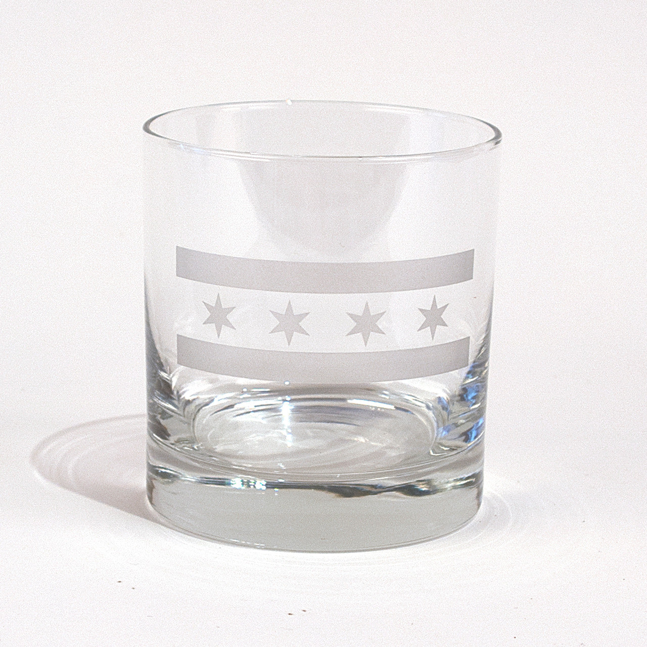 Chicago Flag Whiskey Glass