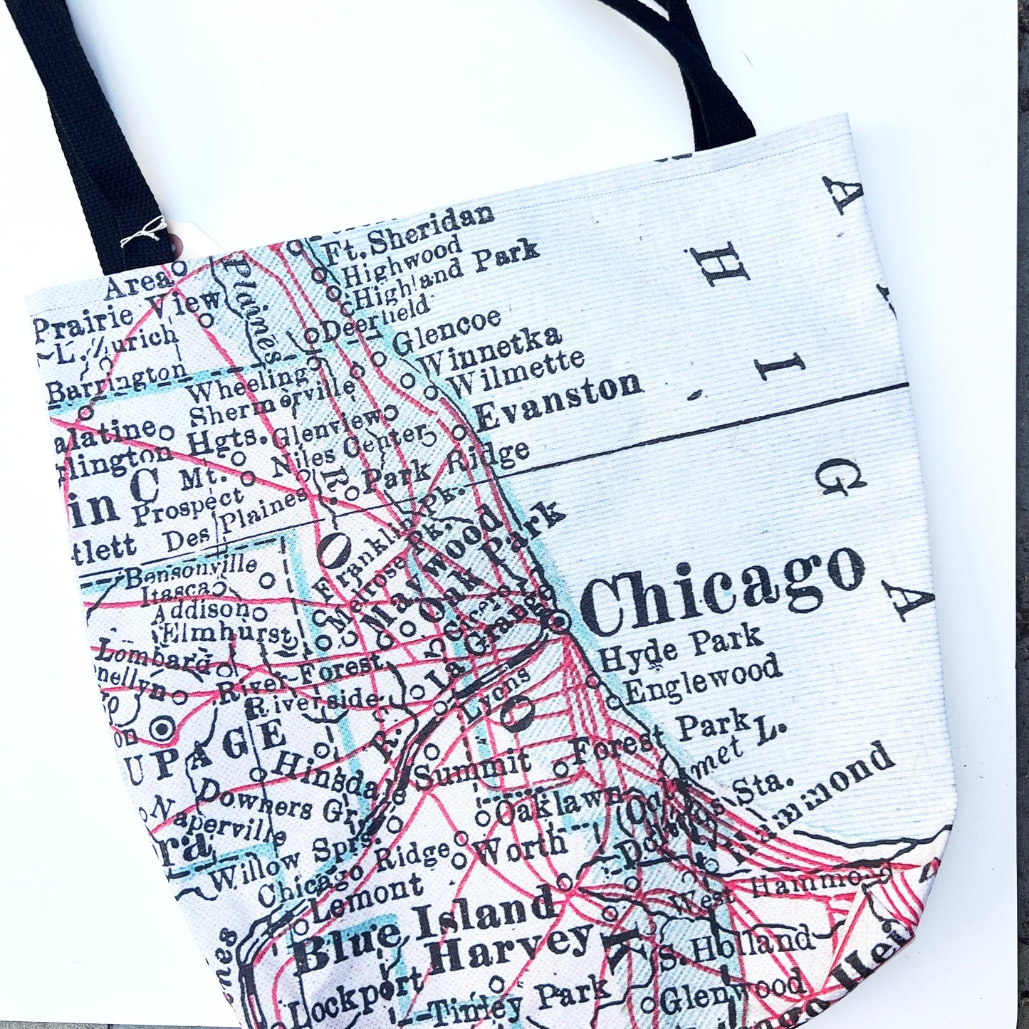 Chicago Map Tote Bag