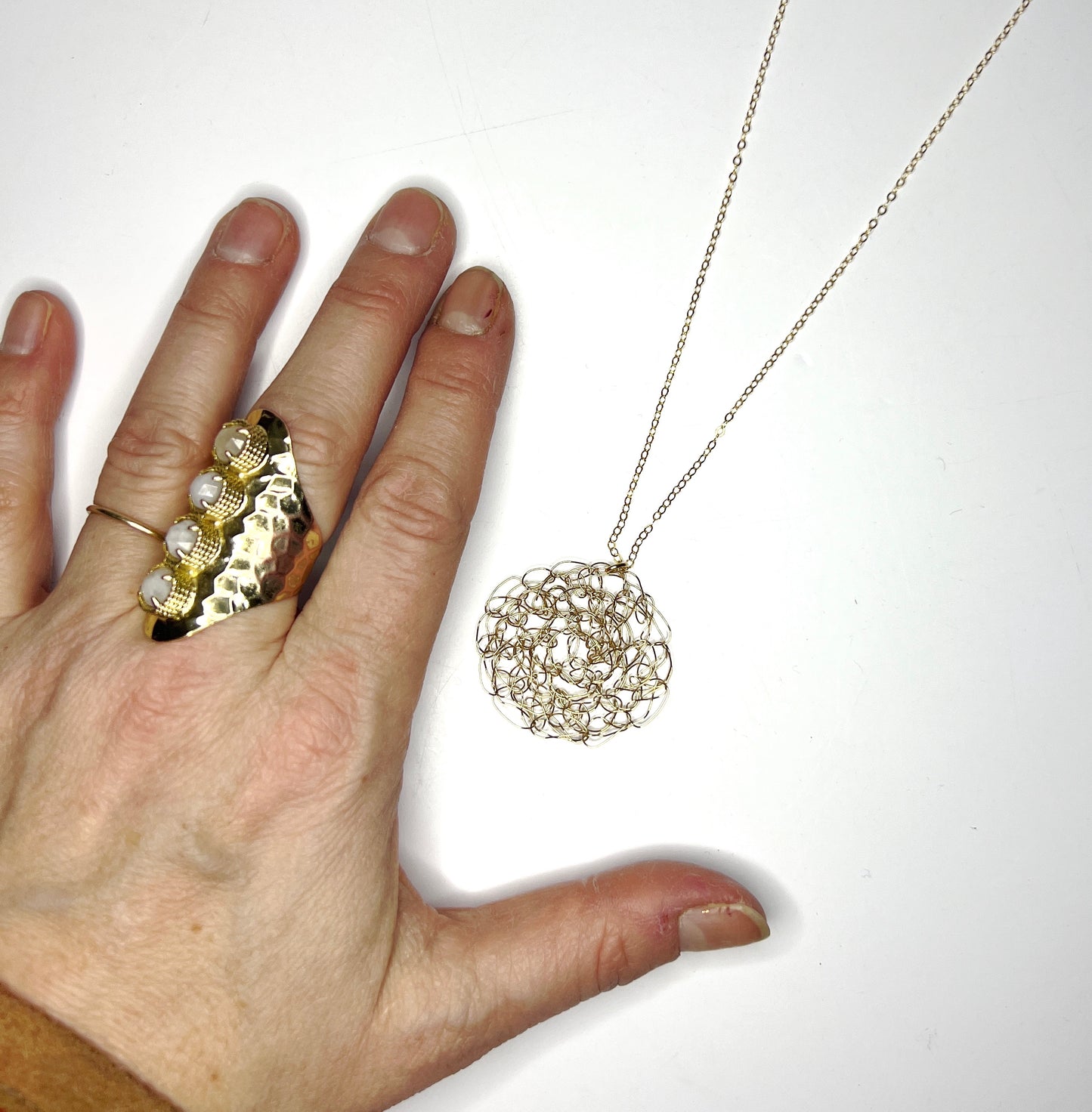 Gold Large Supernova Necklace