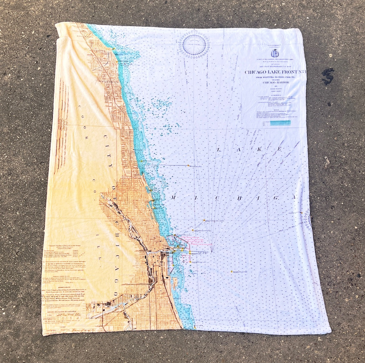 Evanston/Chicago Maritime Map Blanket