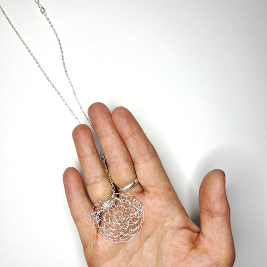 Silver Large Supernova Necklace