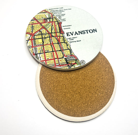 Evanston Ceramic Map Coaster