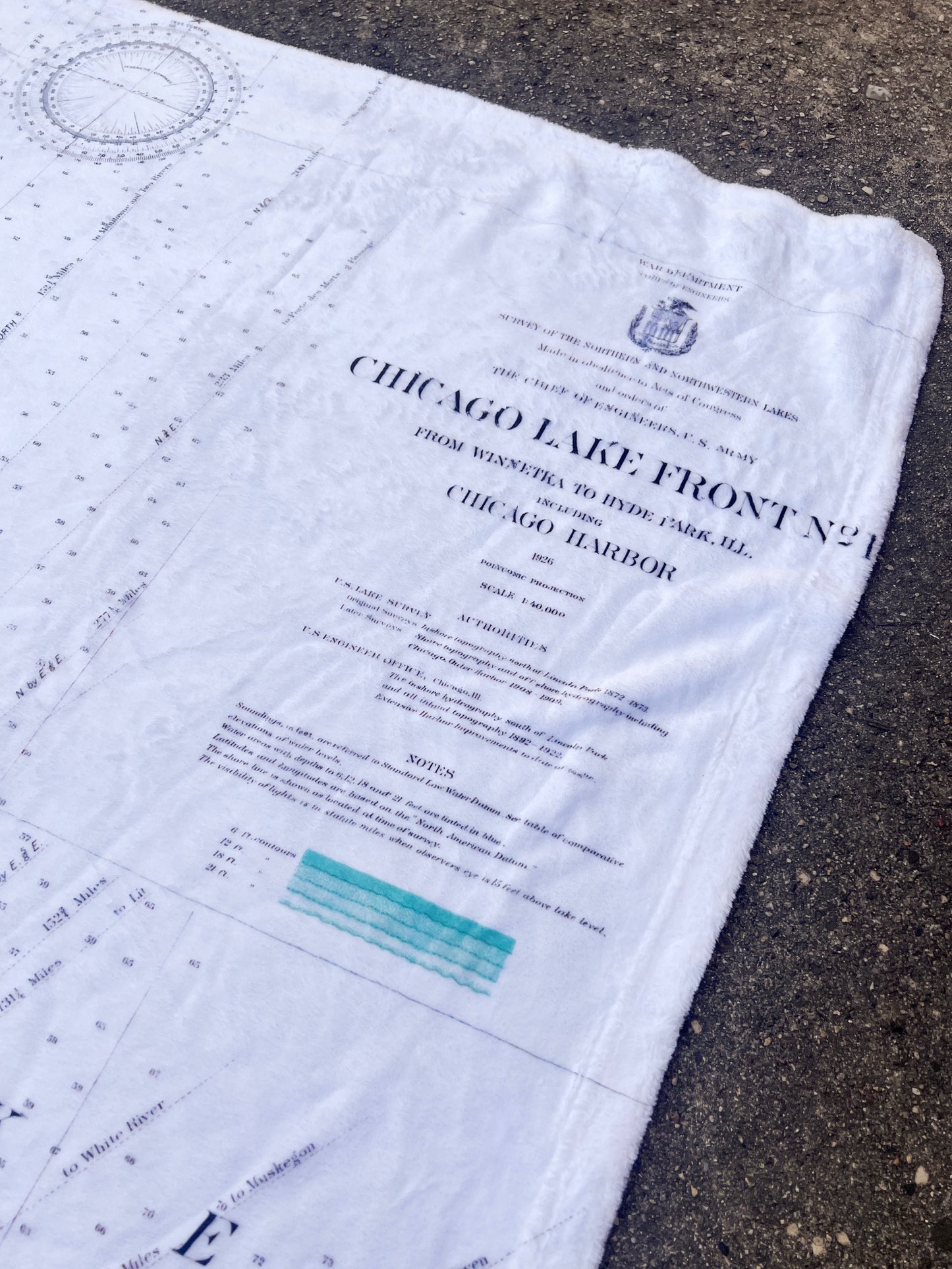 Evanston/Chicago Maritime Map Blanket