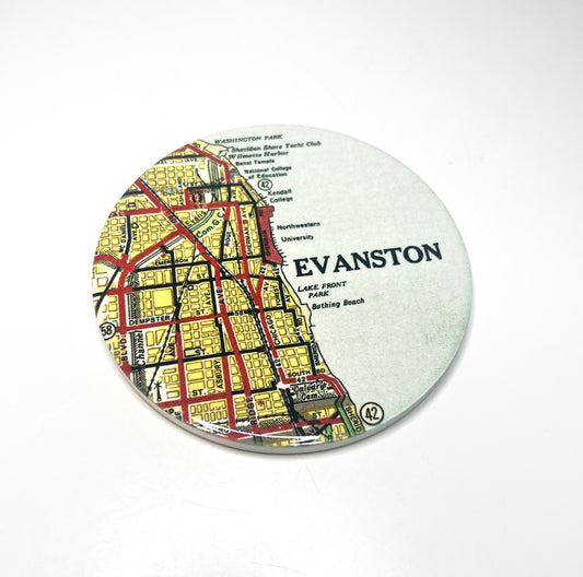Evanston Ceramic Map Coaster