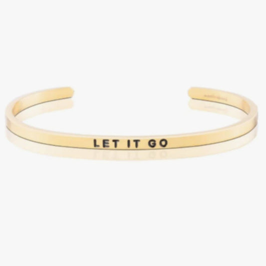 Mantraband Cuff Bracelet - Gold -Let It Go