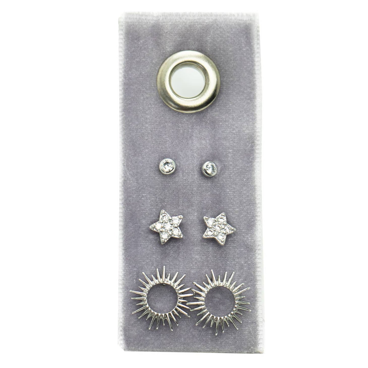 Flower Silver Stud Gift Set - 3 Pairs of Earrings