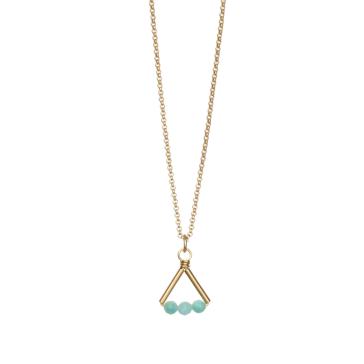 Lin Necklace: Gold & Amazonite