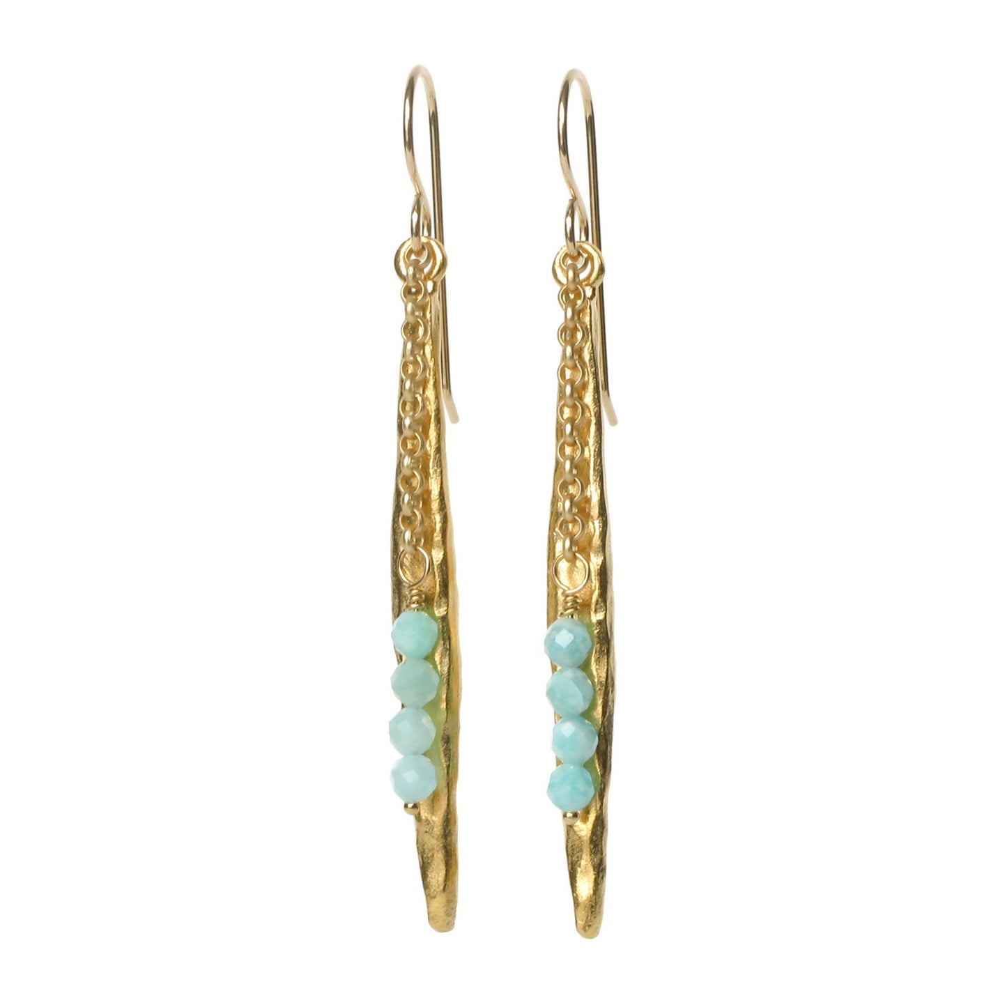 Sydney Earrings - Gold & Amazonite