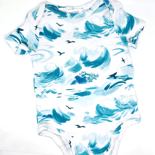 3-6 Month Baby Ocean Wave Onesie