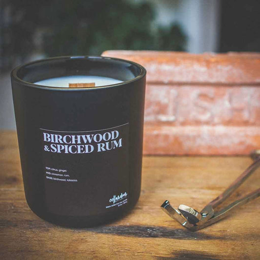 Birchwood & Spiced Rum - 13 oz wood wick/soy candle