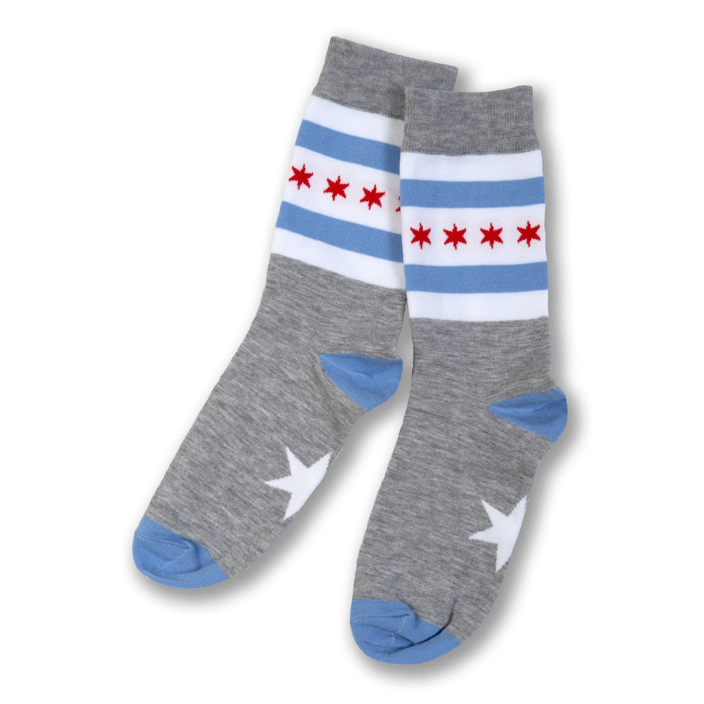 Small/Women's Chicago Flag Socks