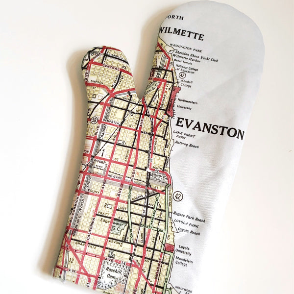 Evanston Map Oven Mitt