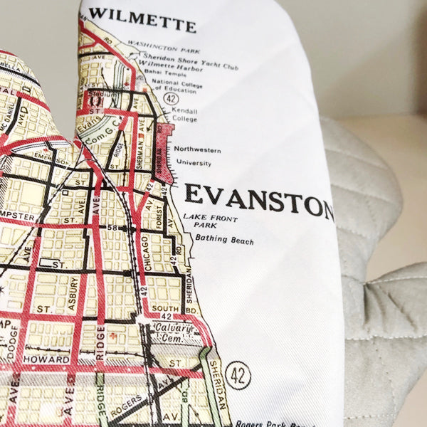 Evanston Map Oven Mitt