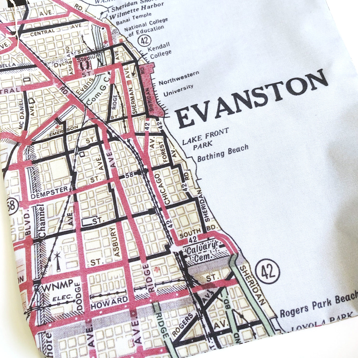 Evanston Map Tote Bag