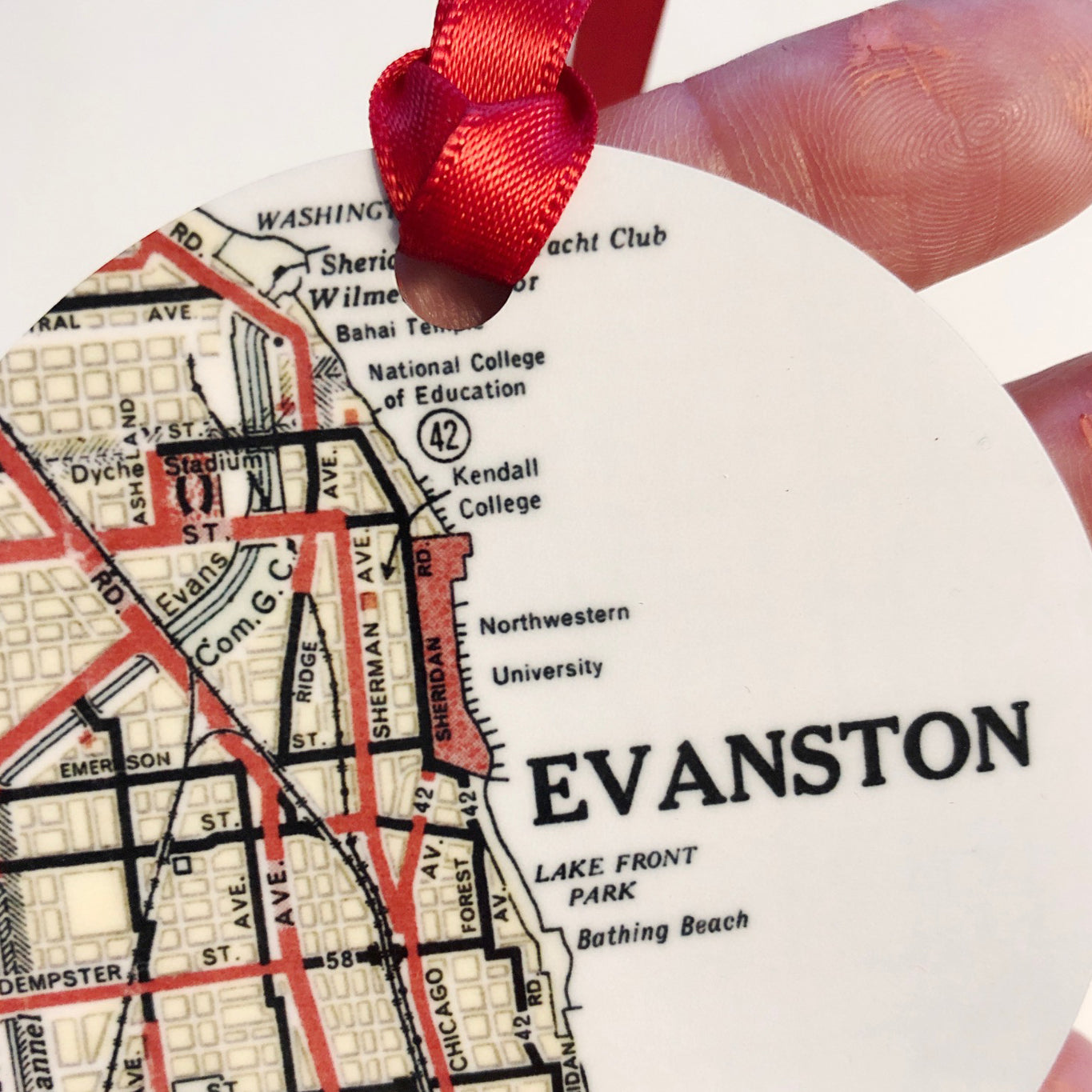 Evanston Map Ornament