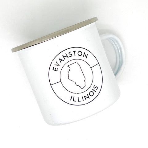 Evanston, Illinois Metal Mug - White