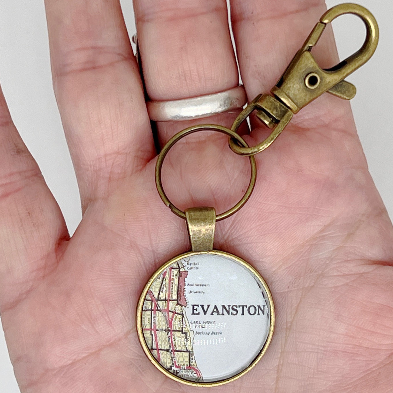 Evanston Map Key Chain