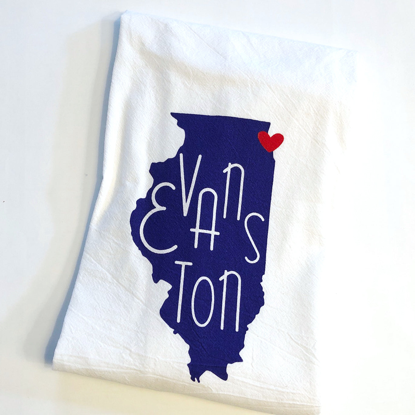 Navy Evanston, IL Love Tea Towel