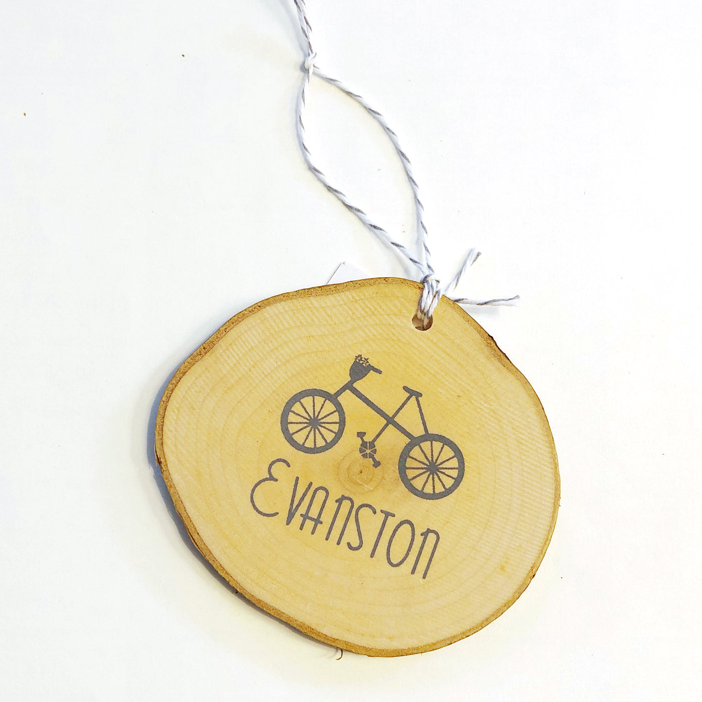 Gray Evanston Bicycle Ornament