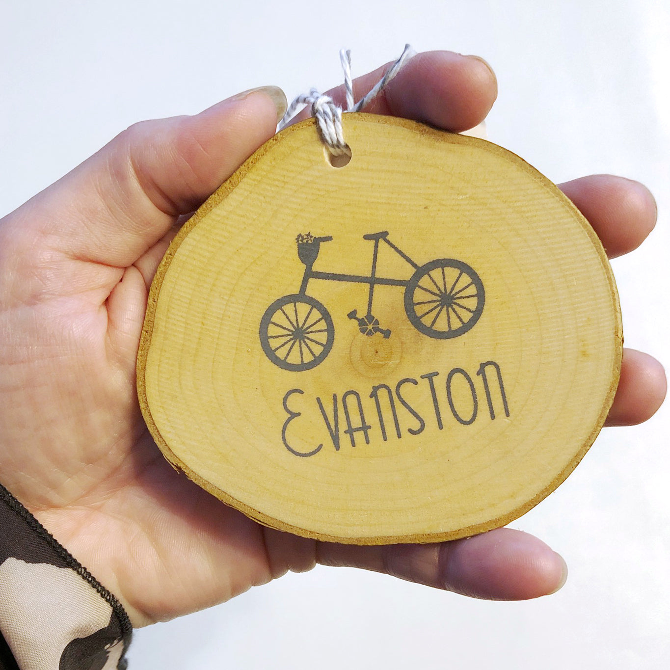 Gray Evanston Bicycle Ornament