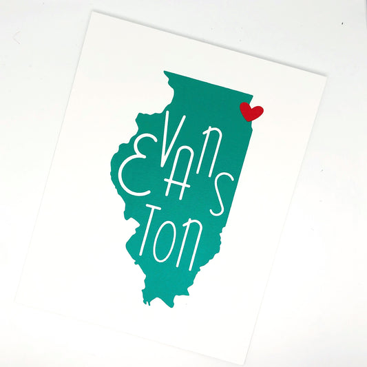 Evanston, IL Words 8 x 10 Print