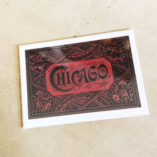 Red & Black Vintage Chicago Magnet