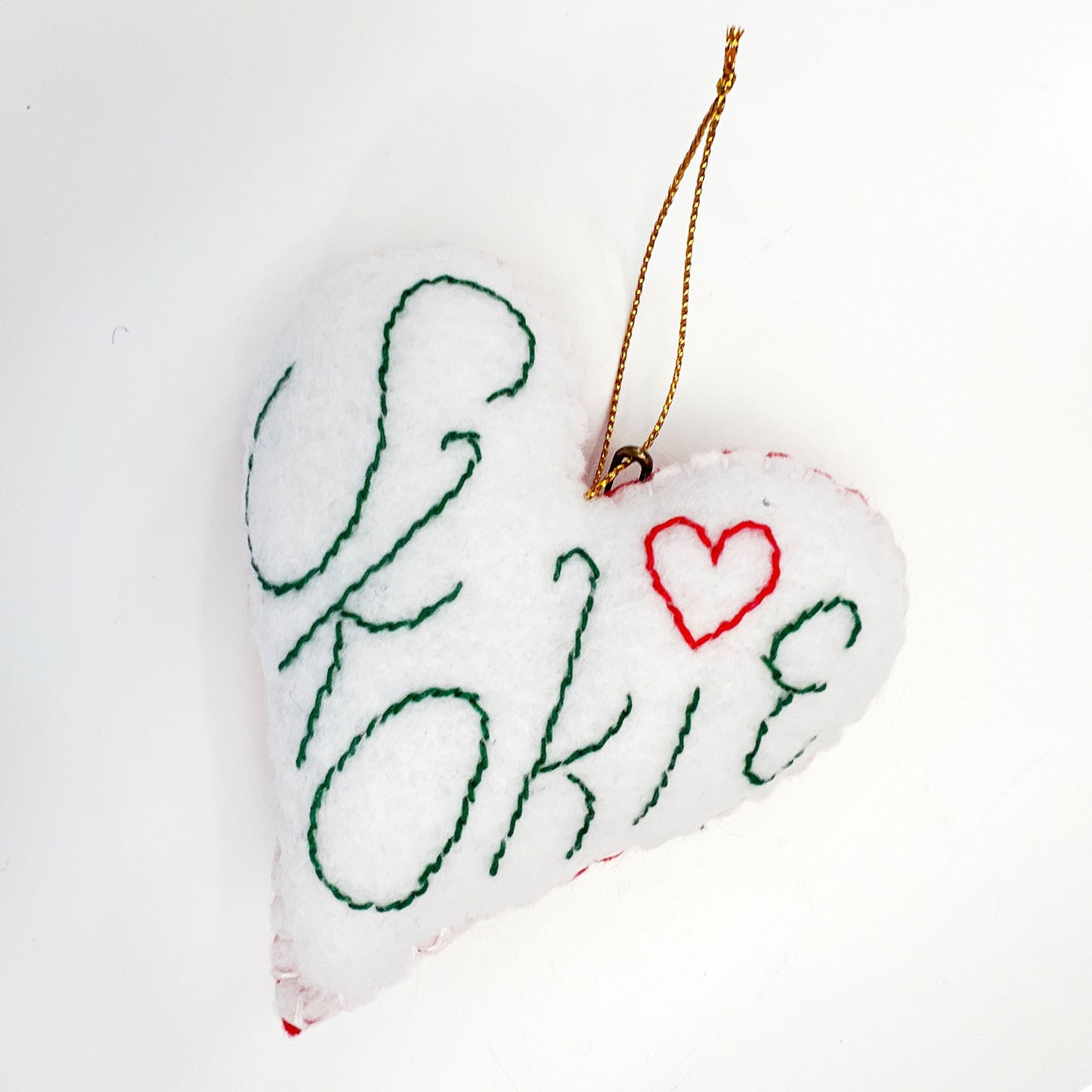 Skokie Heart Embroidered Felt Ornament