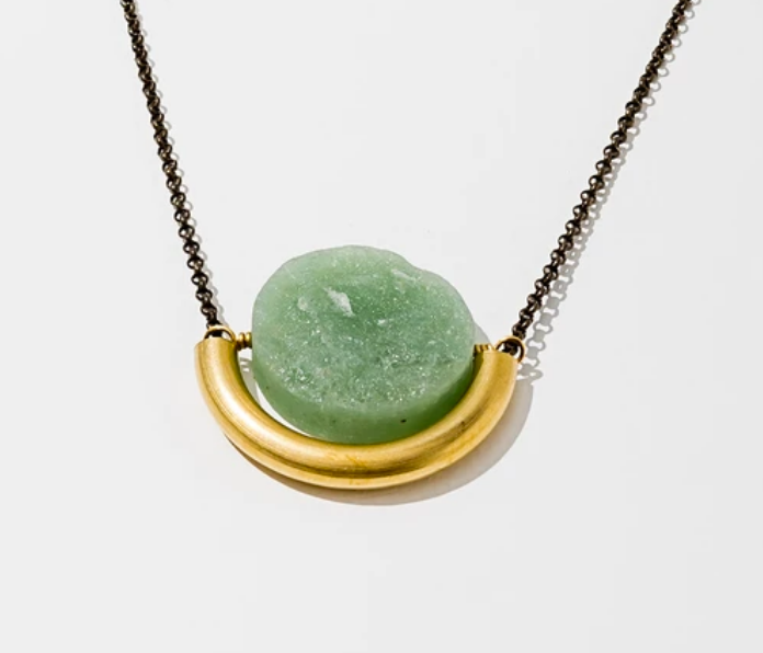 Aventurine Sun & Moon Necklace